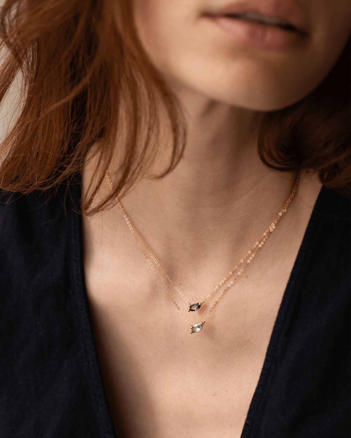 Aura Birthstone Marquise Necklace