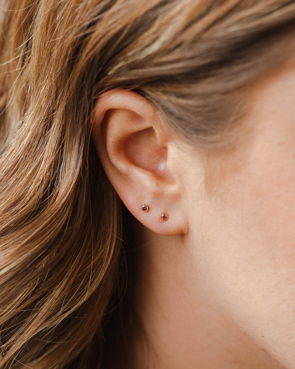 Mini Aura Birthstone Studs
