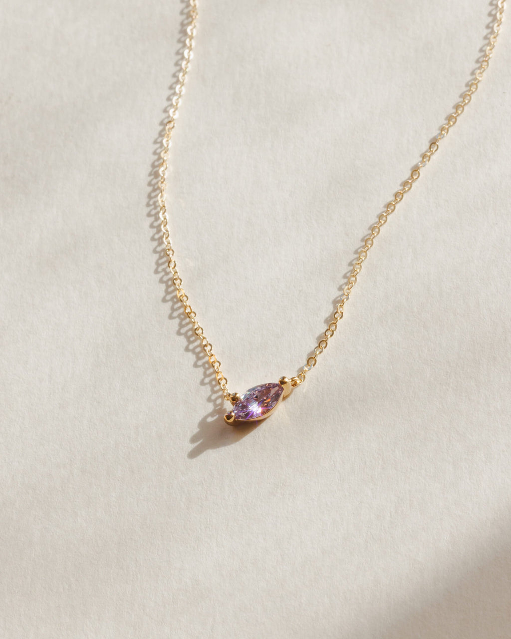 Aura Birthstone Marquise Necklace
