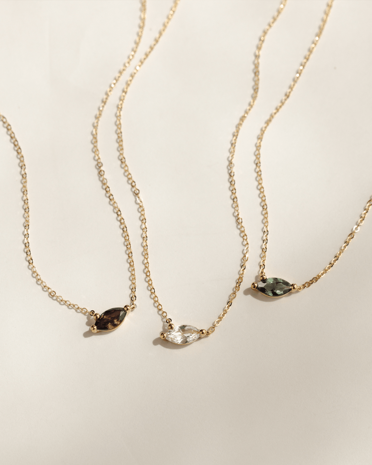 Aura Birthstone Marquise Necklace
