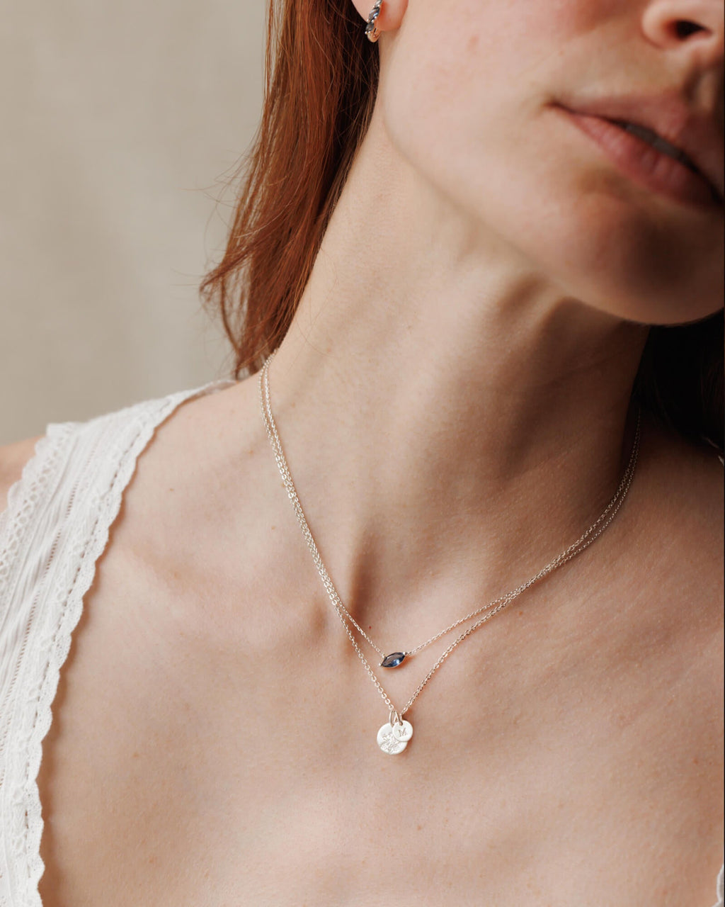 Aura Birthstone Marquise Necklace