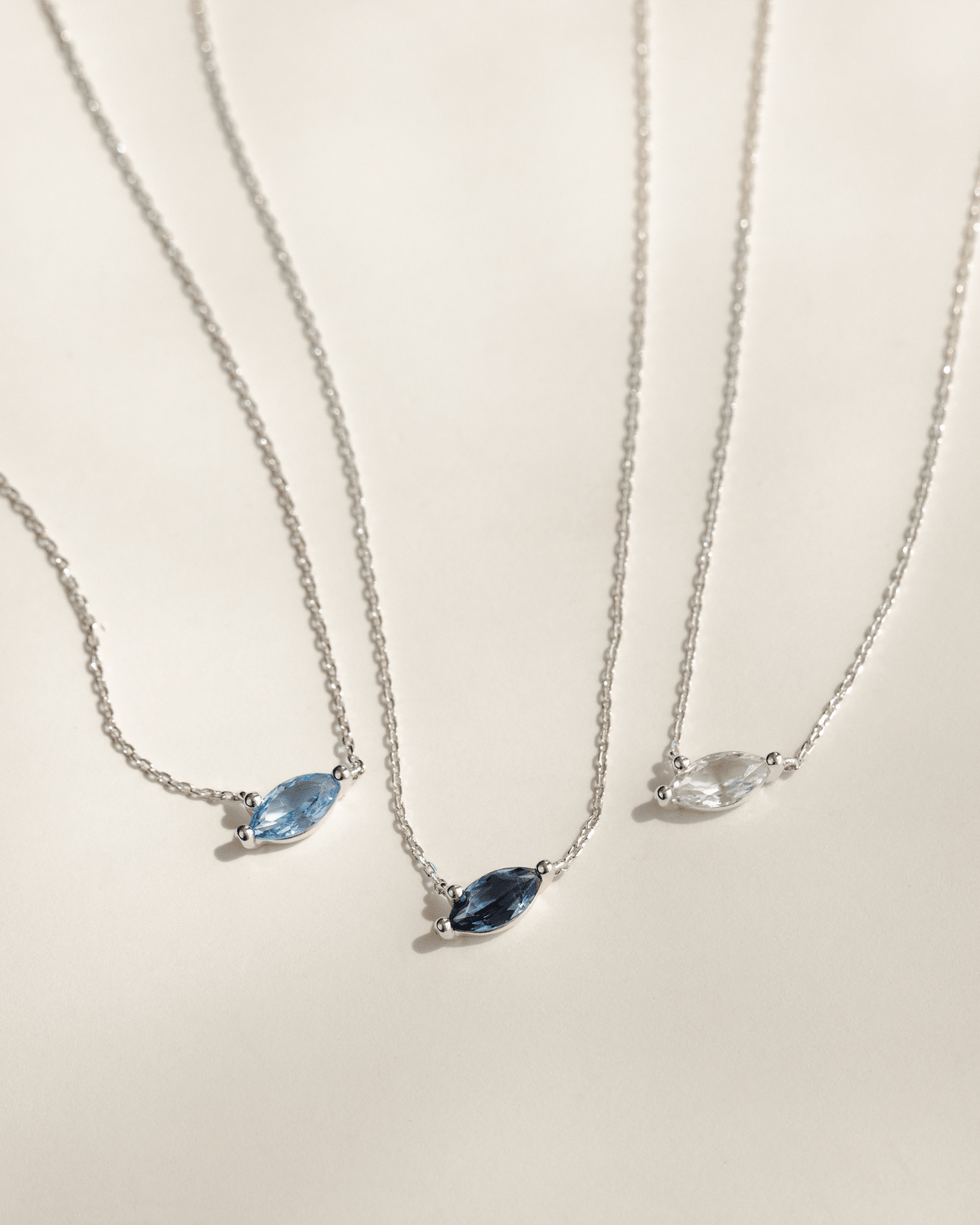 Aura Birthstone Marquise Necklace