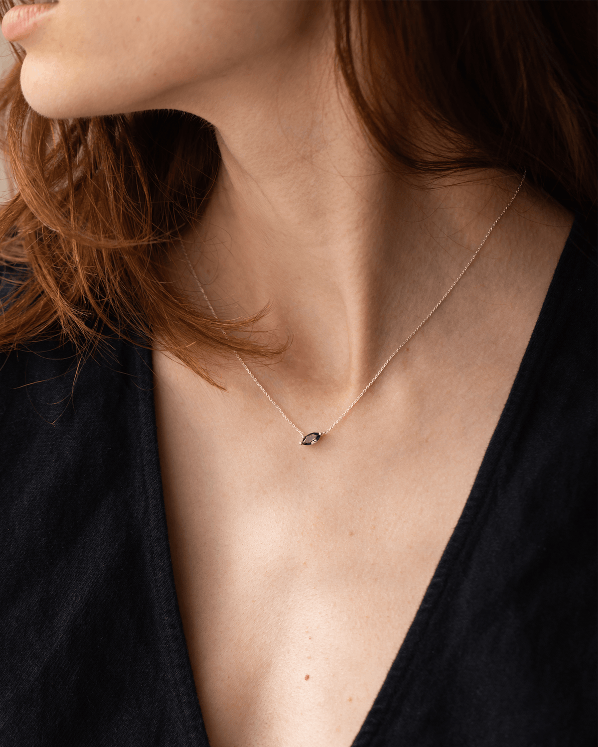 Aura Birthstone Marquise Necklace
