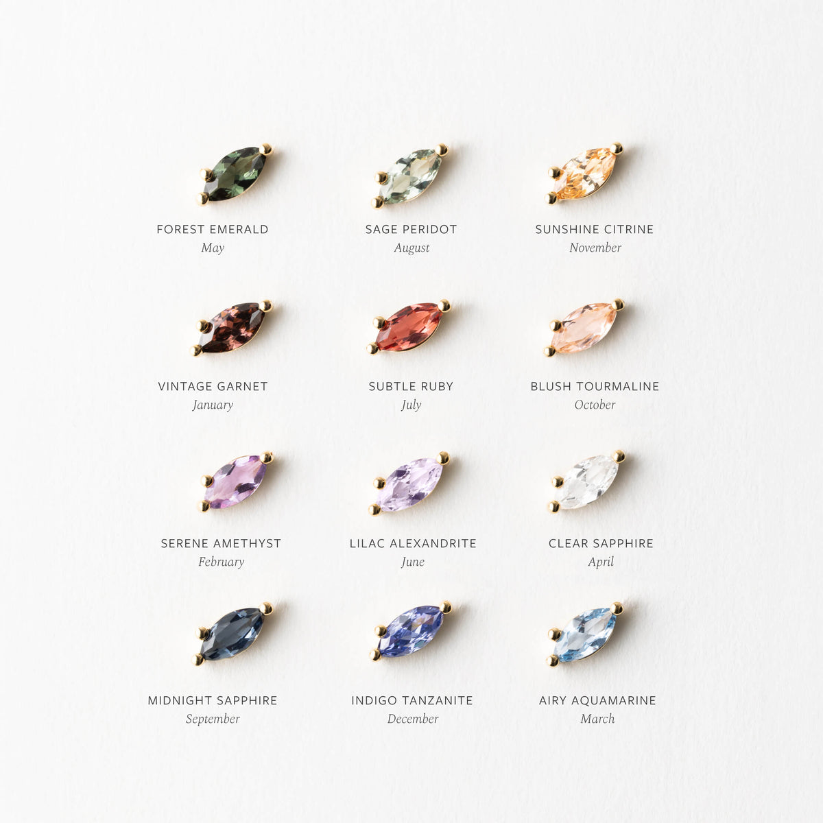 Aura Birthstone Marquise Necklace
