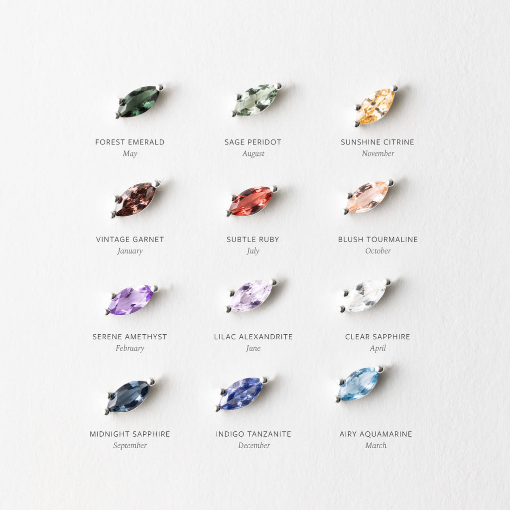 Aura Birthstone Marquise Necklace