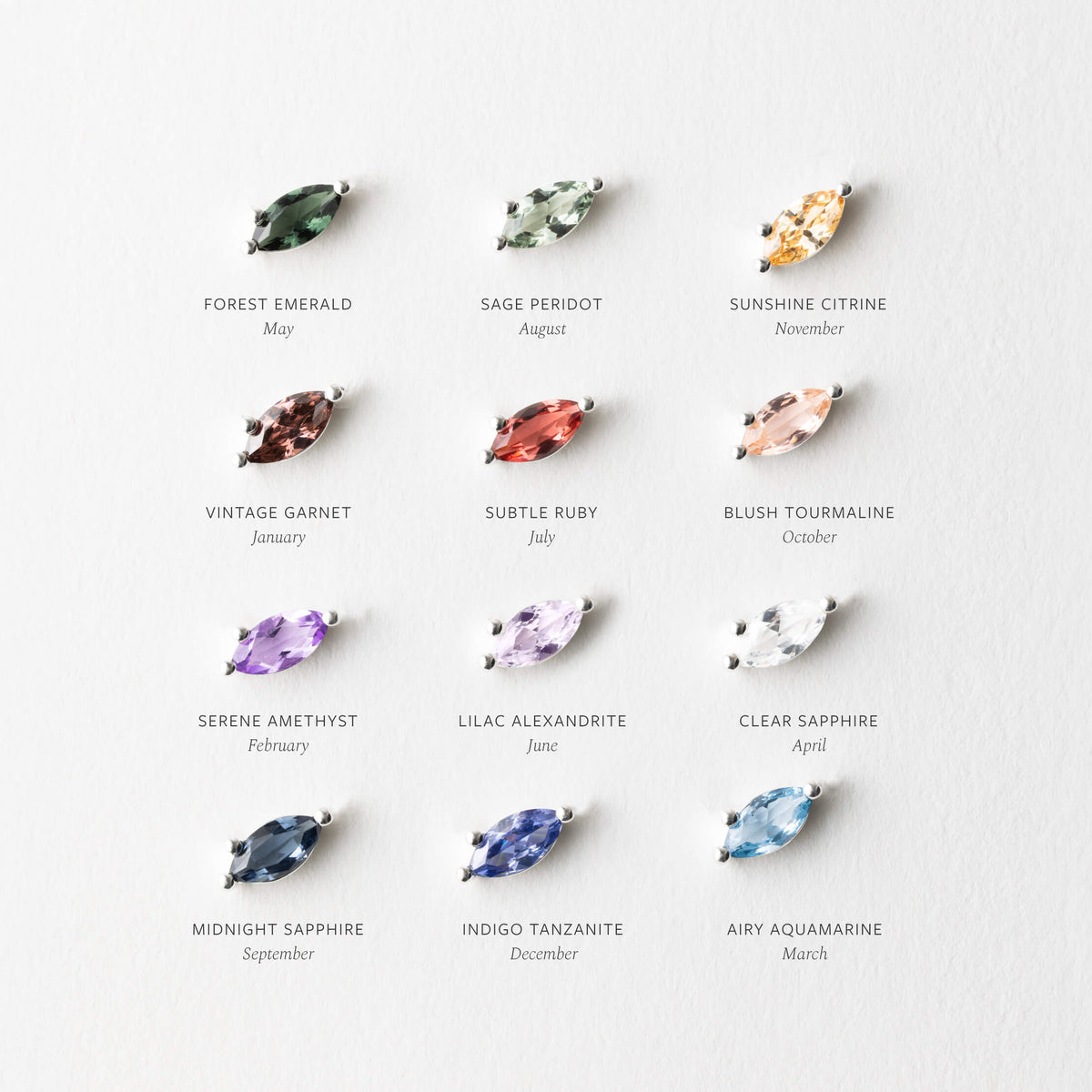 Aura Birthstone Marquise Necklace