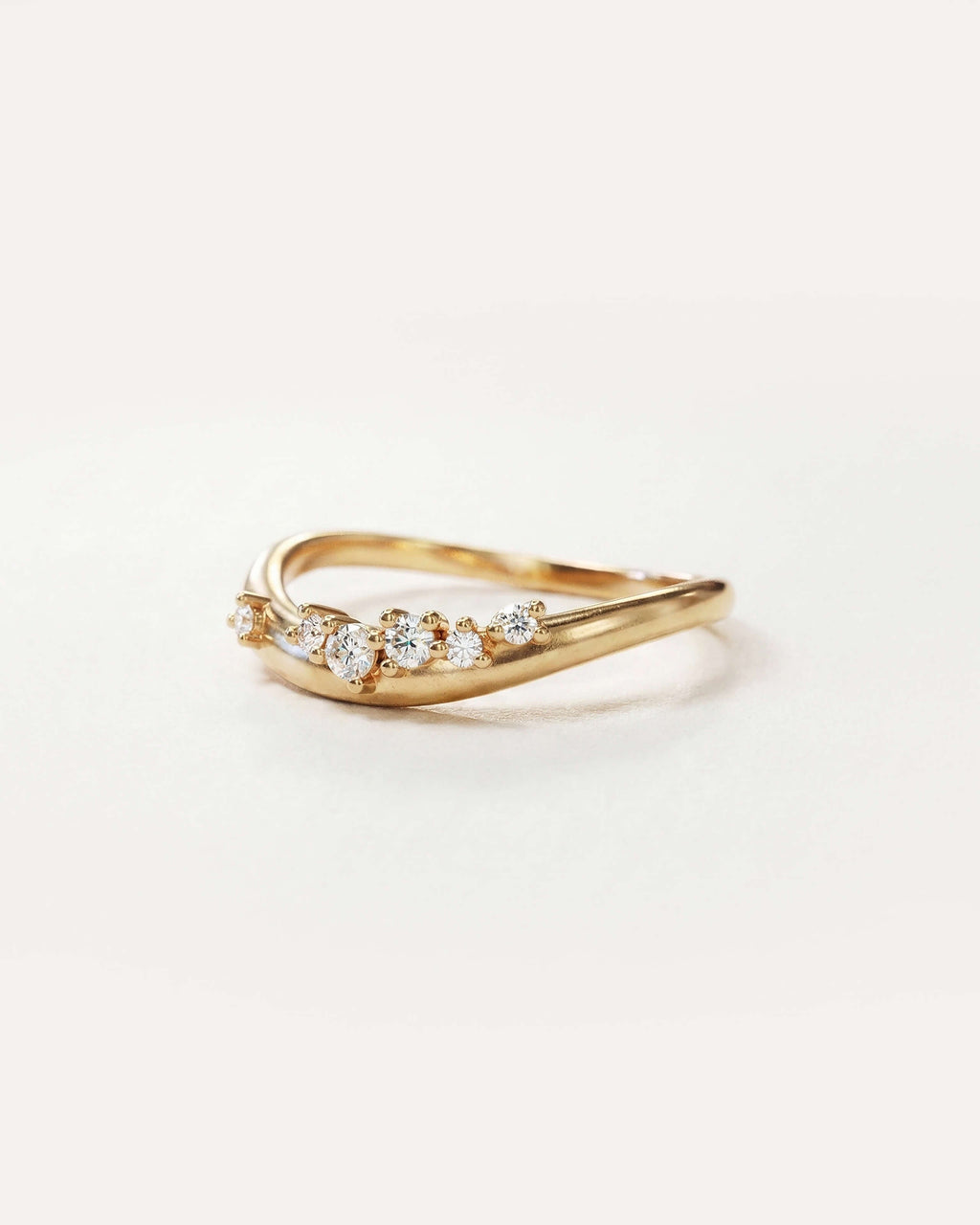 Dappled White Sapphire Flow Ring