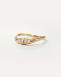 Dappled White Sapphire Flow Ring