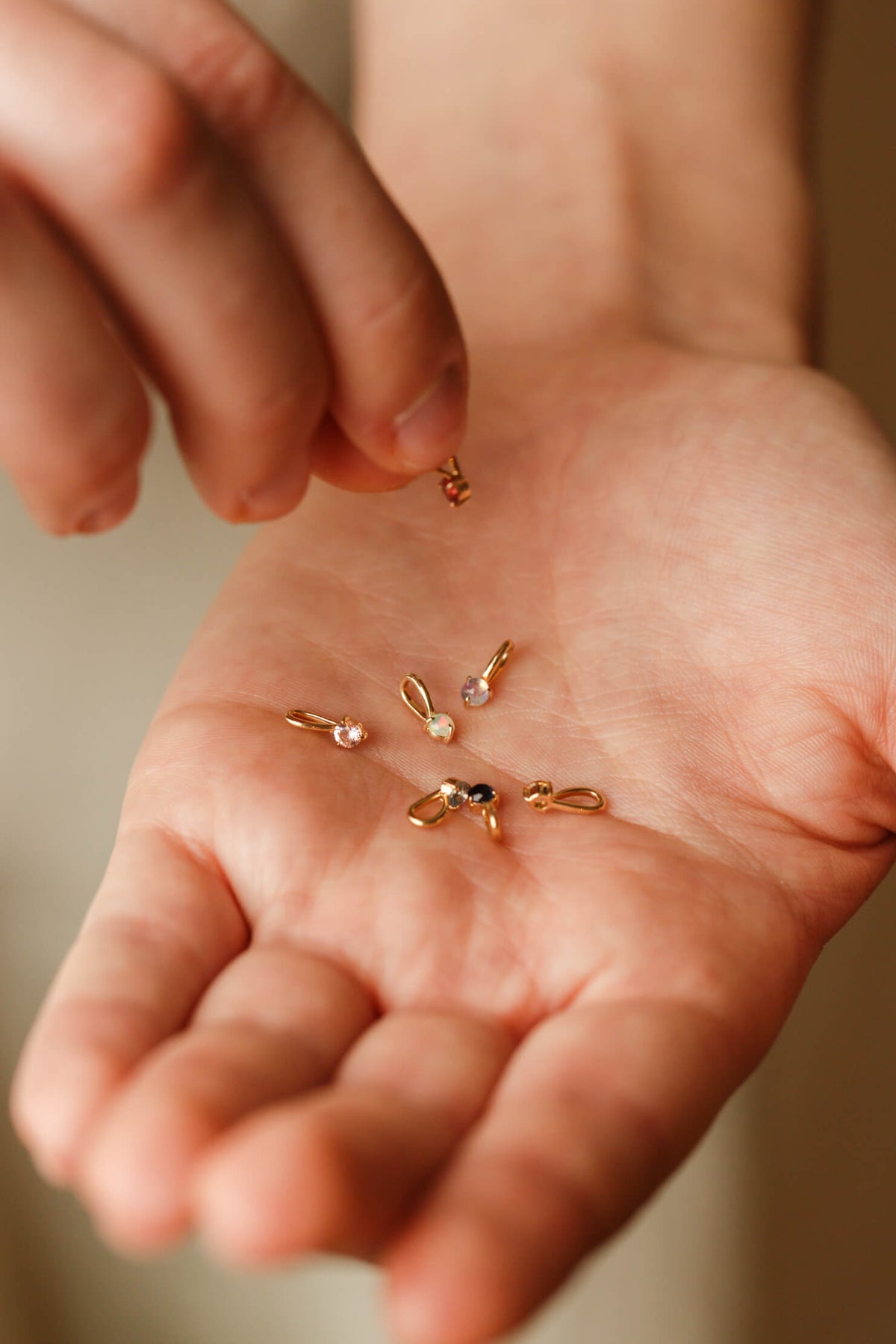 Extra Solid Gold Aura Birthstone Charm