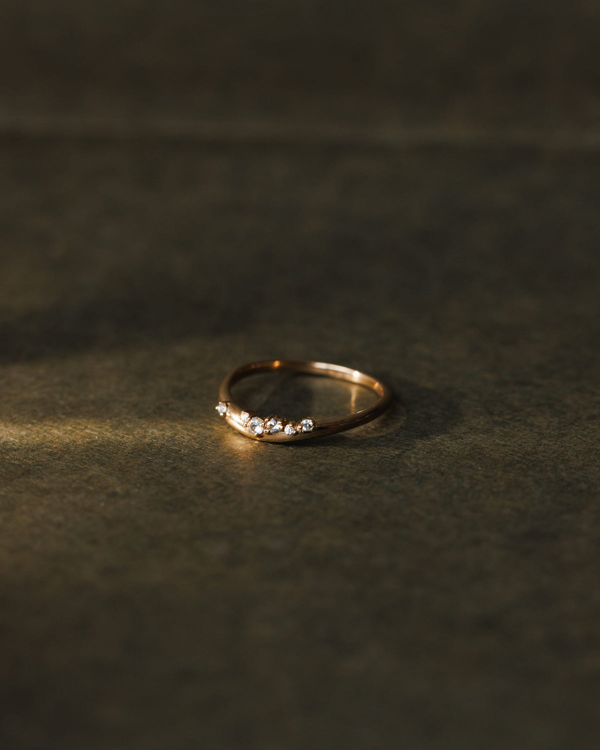 Dappled White Sapphire Flow Ring